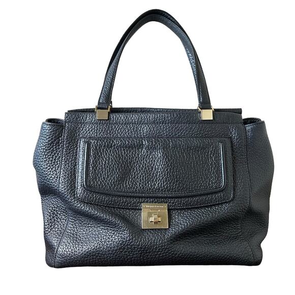 Kate Spade Bag Tote tallulah Everett Way Black Pebble Leather Satchel - Picture 1 of 12